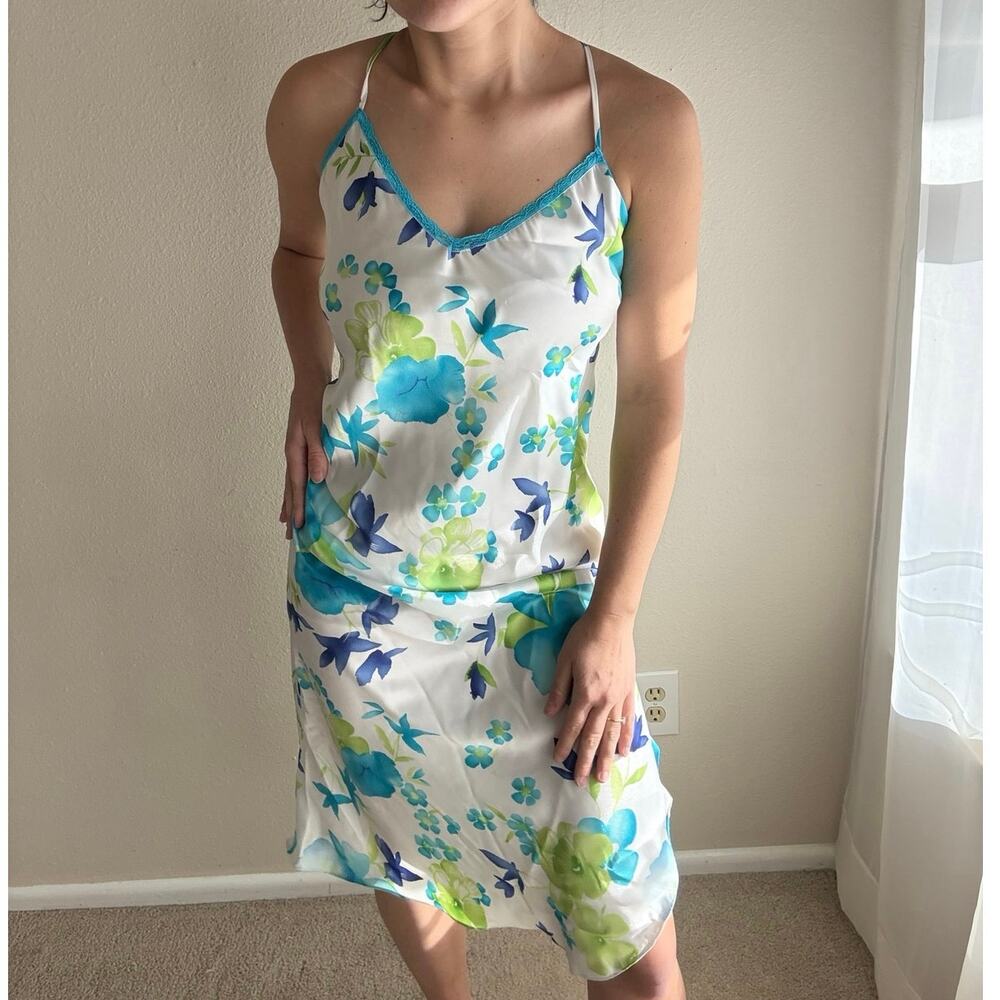 Vintage y2k slip dress tropical midi summer vacation resort festival going out